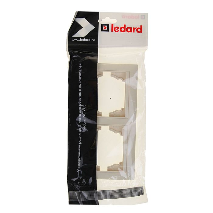 Рамка LEDARD Novus, двухместная, вертикальная, цвет слоновая кость