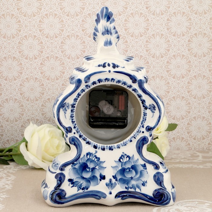 Часы «Кукушка», гжель, кобальт