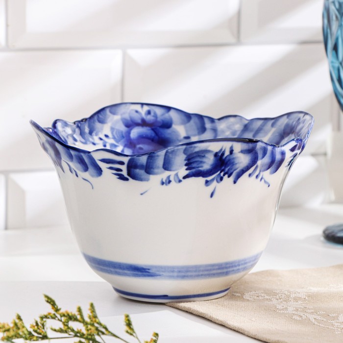 Салатник «Праздник», гжель, фарфор