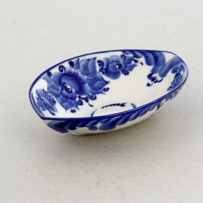 Салатник малый «Лодочка», гжель, кобальт