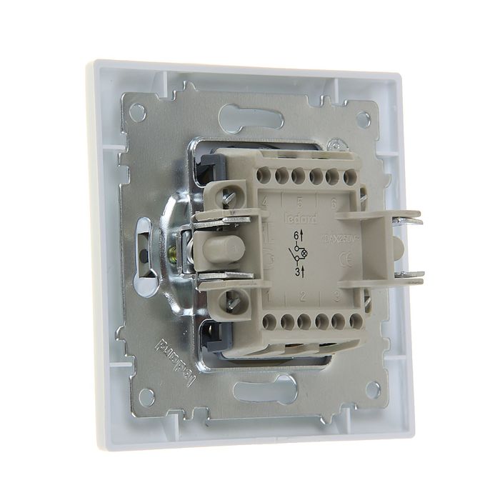 Выключатель LEDARD Novus, 10 А, 250 В, 1 клавиша, скрытый, c подсветкой, белый