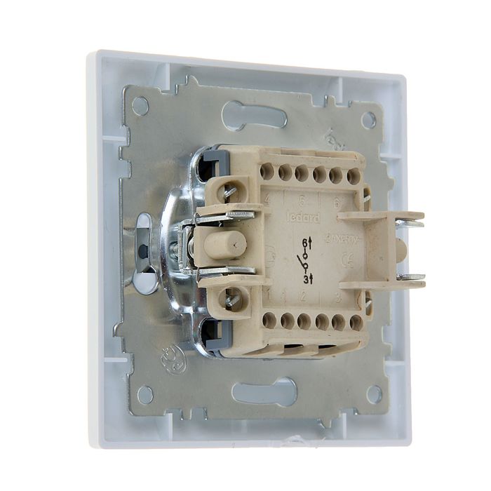 Выключатель звонка LEDARD Novus, 10 А, 250 В, 1 клавиша, скрытый, белый