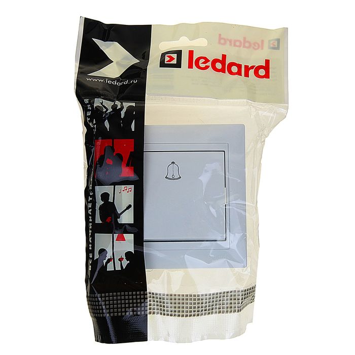 Выключатель звонка LEDARD Novus, 10 А, 250 В, 1 клавиша, скрытый, белый