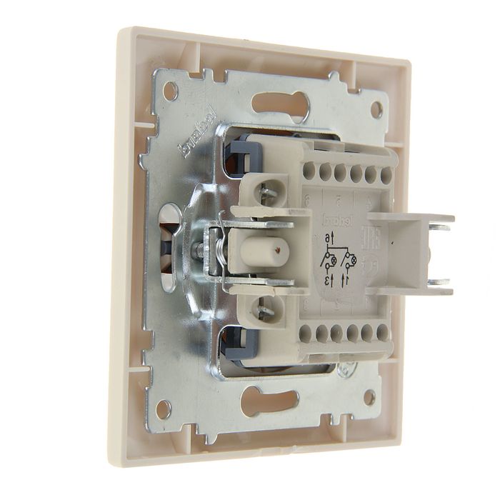 Выключатель LEDARD Novus, 10 А, 250 В, 2 клавиши, скрытый, цвет слоновая кость