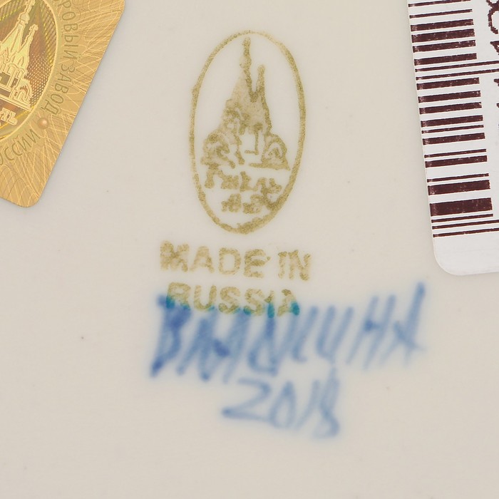 Солонка с крышкой «Курочка», гжель, фарфор