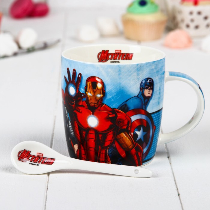 Набор кружка с ложкой "Супергерой" Мстители, 350 мл