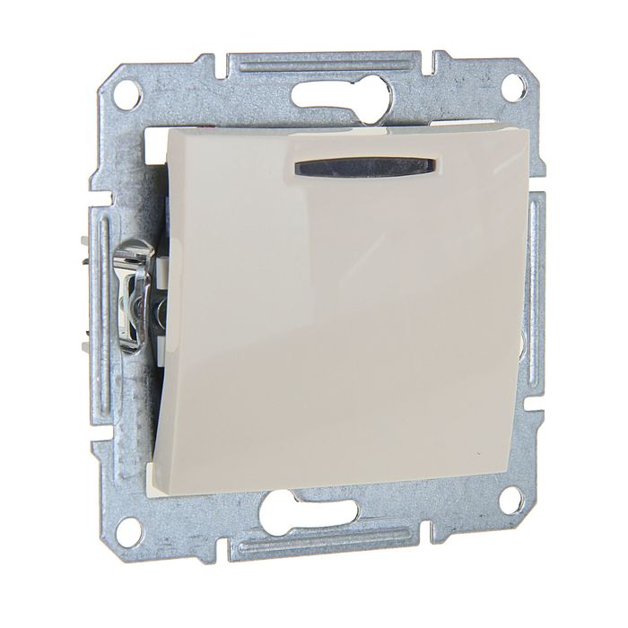 Выключатель "Sedna" SDN1400147, 10 А, 1 клавиша, с подсветкой, цвет бежевый