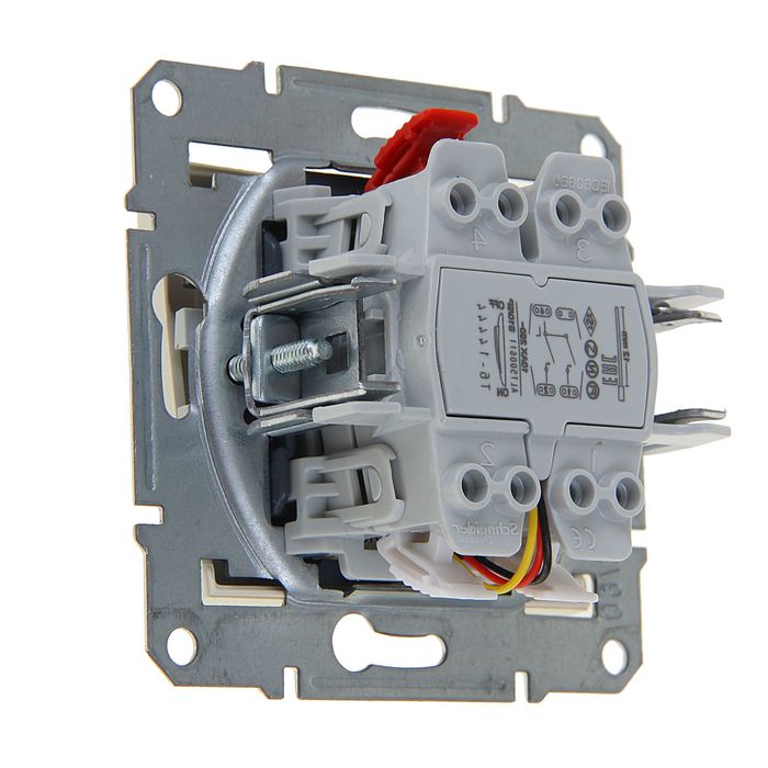 Выключатель "Sedna" SchE SDN0300347, 10 А, 2 клавиши, с подсветкой, скрытый, цвет бежевый