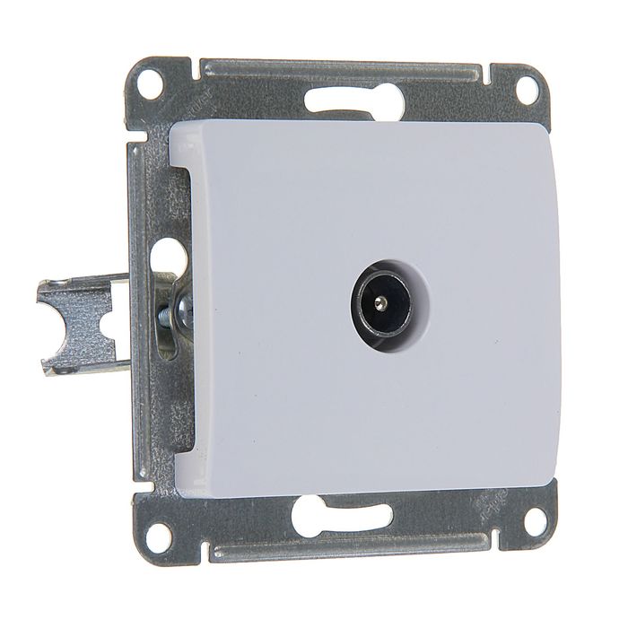 Розетка телевизионная "Glossa" SchE GSL000191, одноместная, скрытая, цвет белый