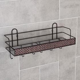 

Полка бытовая с крючками Доляна «Антрэ», 42×15×19 см, цвет коричневый