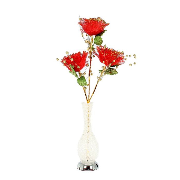 Светильник декоративный "Букет красных бутонов" 65х14 см