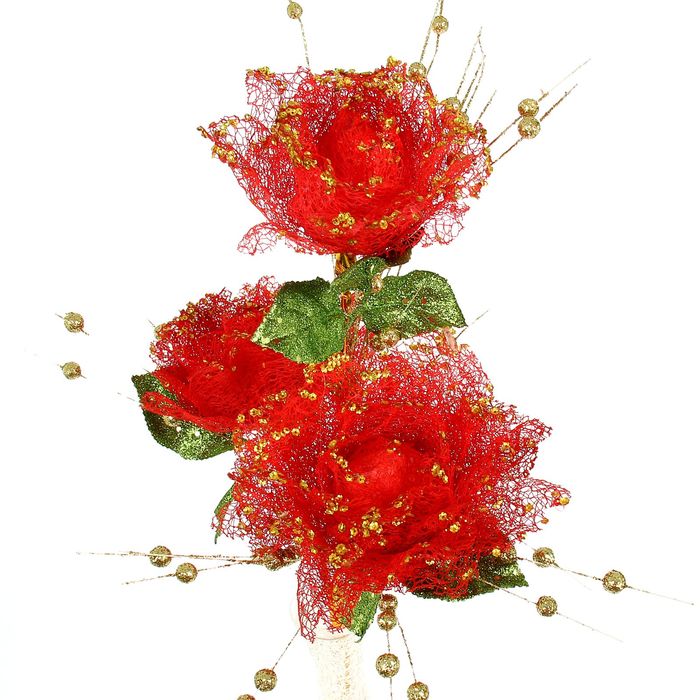 Светильник декоративный "Букет красных бутонов" 65х14 см