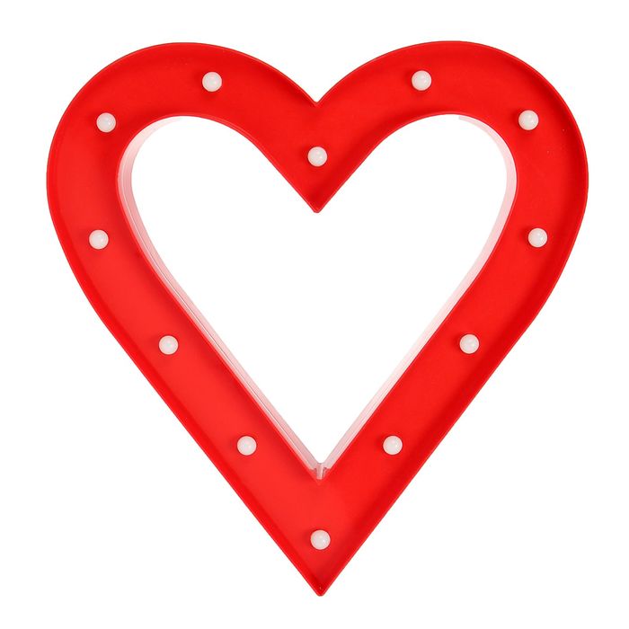 Декор для дома светящийся "Сердце", красный, LED