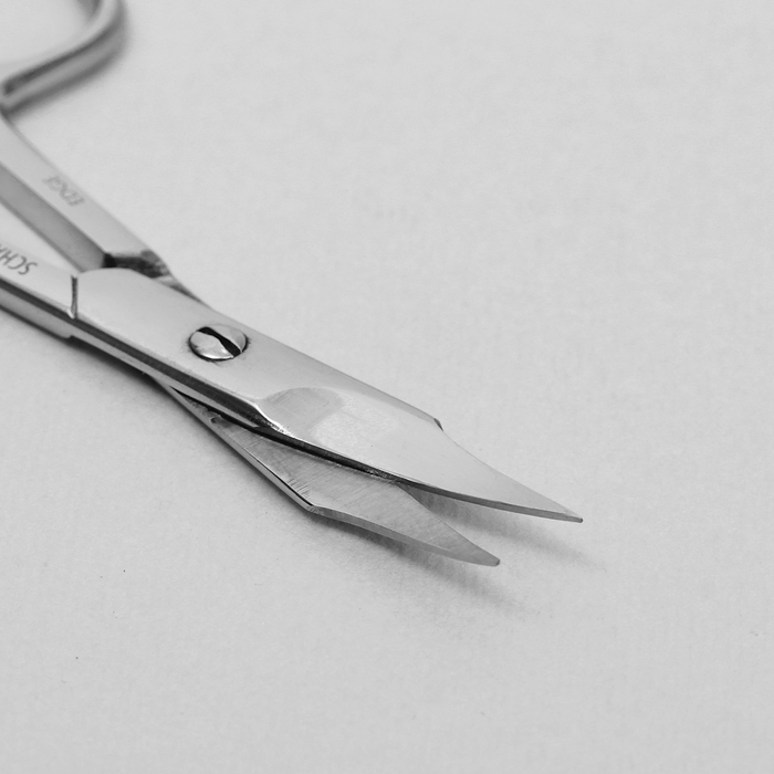 Ножницы маникюрные, широкие, загнутые, 9см, цвет серебристый