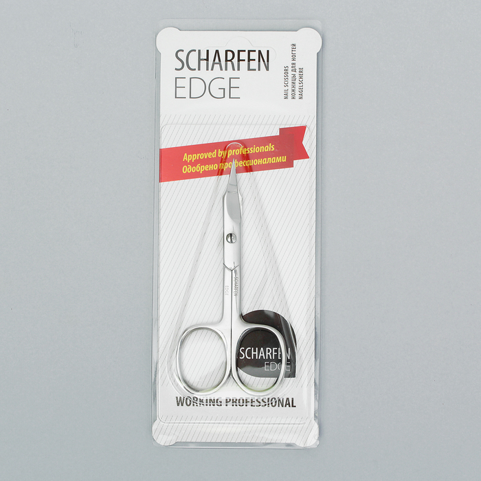 Ножницы маникюрные, широкие, загнутые, 9см, цвет серебристый