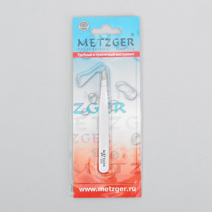 Пинцет широкий, скошенный наконечник, 9,5см, цвет белый