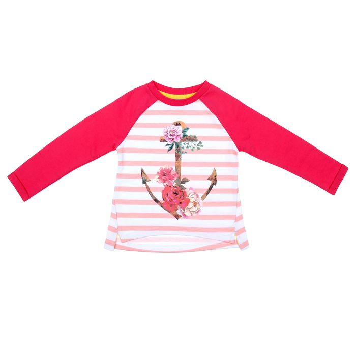 Футболка для девочки с длинным рукавом, рост 92 см, цвет розовый