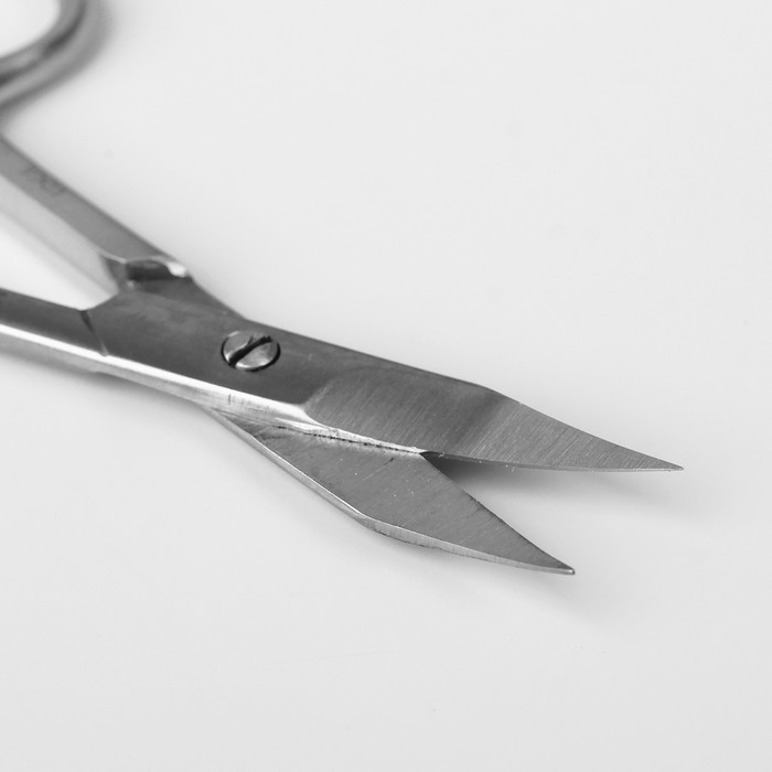 Ножницы маникюрные, широкие, загнутые, 9,5см, цвет серебристый