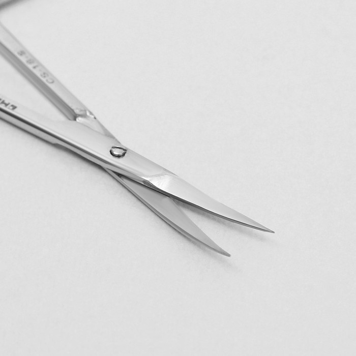 Ножницы маникюрные, для кутикулы, загнутые, 10 см, цвет серебристый, CS-1/8-S (CVD)