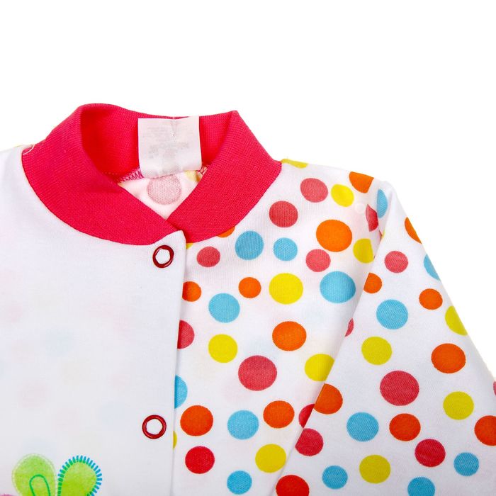 Кофточка для девочки "Веселый горошек", рост 86 см (52), цвет белый/разноцв.горох 7161