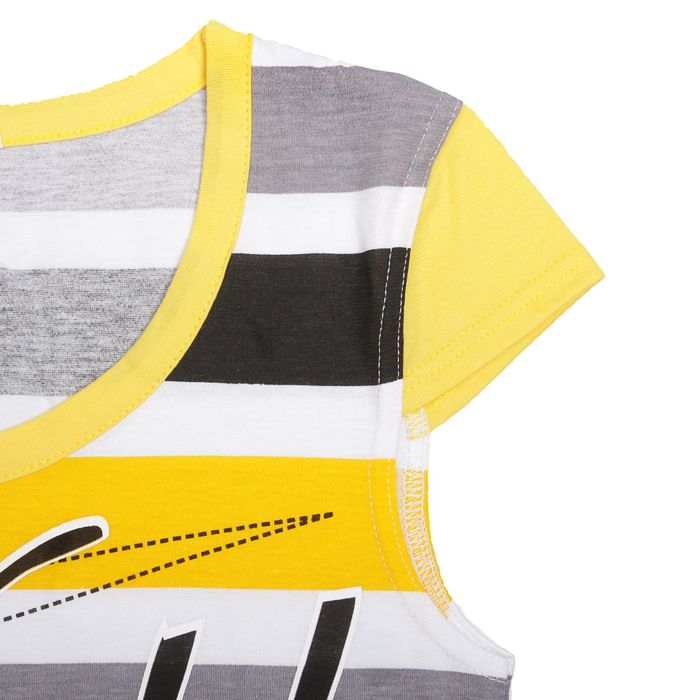 Туника для девочки "Радуга-полоска", рост 158-164 см (42), цветная полоса