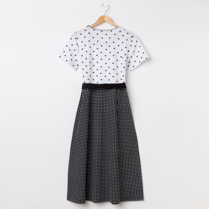 Платье женское, цвет чёрный/белый, рост 170-176 см, размер 52