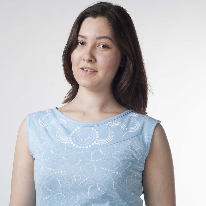 Пижама женская (футболка, брюки укор), цвет голубой, рост 170-176 см, размер 46