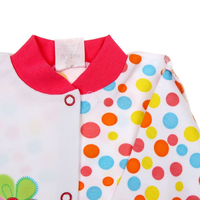 Кофточка для девочки "Веселый горошек", рост 56 см (36), цвет белый/разноцв.горох 7161