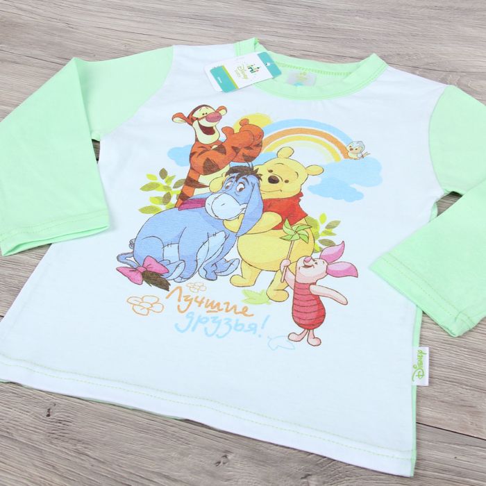 Футболка с длинным рукавом детская "Медвежонок Винни: Лучшие друзья", Дисней беби, рост 92-98 (56) см, 2 года, 100% хлопок