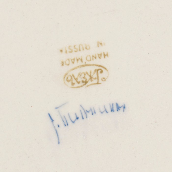 Доска сырная «Корзина с цветами», гжель, кобальт