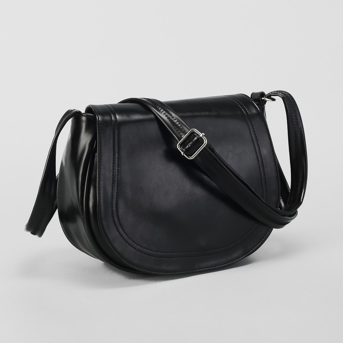 Сумка женская на клапане, 1 отдел, наружный карман, чёрная