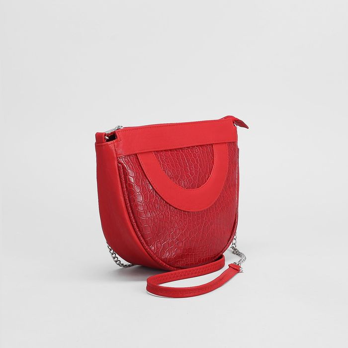 Сумка женская на молнии, 1 отдел, 1 наружный карман, красная