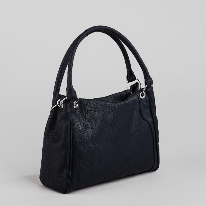 Сумка женская на молнии, 1 отдел, наружный карман, синяя