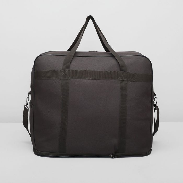 Сумка дорожная на молнии, 1 отдел, 2 наружных кармана, длинный ремень, цвет коричневый