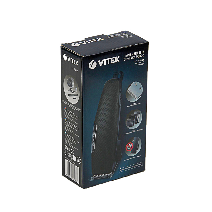 Машинка для стрижки Vitek VT-2520, 4 насадки, 4 уровня стрижки