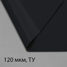 Плёнка полиэтиленовая, техническая, толщина 120 мкм, 3 × 100 м, рукав (1,5 м ×2), чёрная, 2 сорт, Эконом 50 %