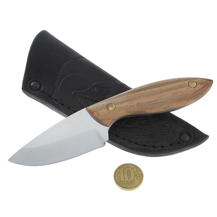 Нож нескладной "Чибис" МР-17, г.Павлово, сталь 65Х13, рукоять-орех