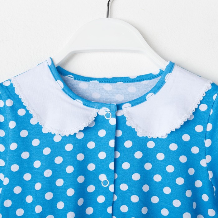 Платье для девочки "Каникулы", рост 122 см (62), цвет бирюзовый, белый горох (арт. ДПК949001н)