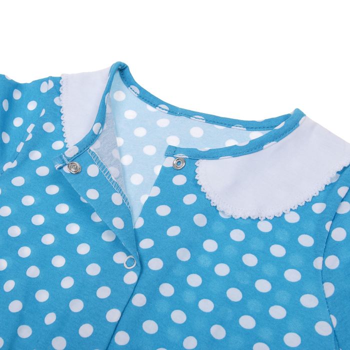 Платье для девочки "Каникулы", рост 122 см (62), цвет бирюзовый, белый горох (арт. ДПК949001н)