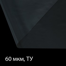 Плёнка полиэтиленовая, толщина 60 мкм, 3 × 100 м, рукав (1,5 м × 2), прозрачная, 1 сорт, Эконом 50 %, Greengo