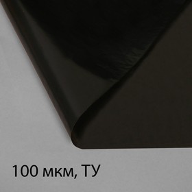 Плёнка полиэтиленовая, техническая, толщина 100 мкм, 3 × 10 м, рукав (1,5 м × 2), чёрная, 2 сорт, Эконом 50 %