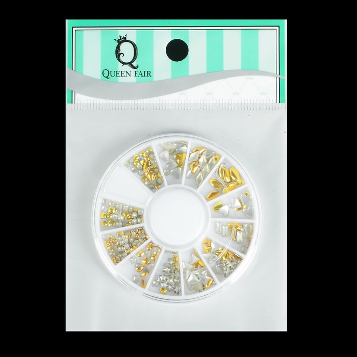 Заклёпки "Ассорти" для декора ногтей, цвет золотой