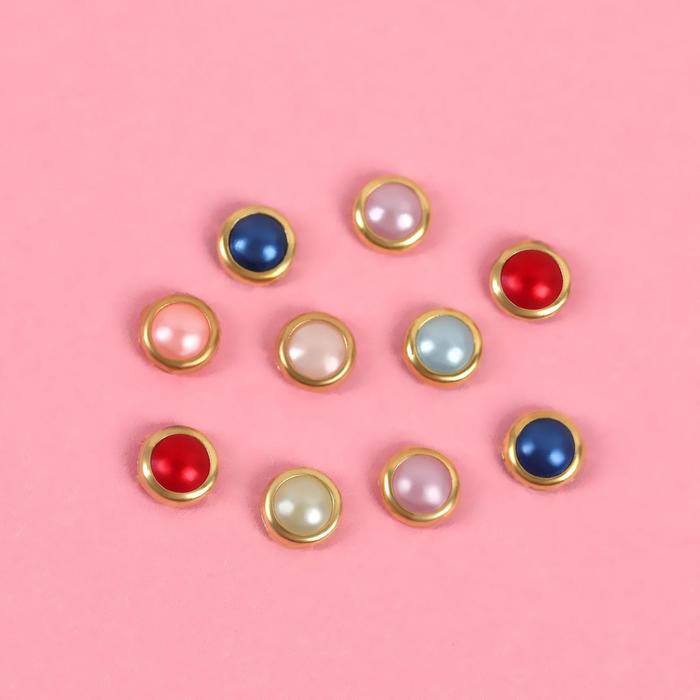 Декоративный элемент "Бусины в золоте", цвет МИКС