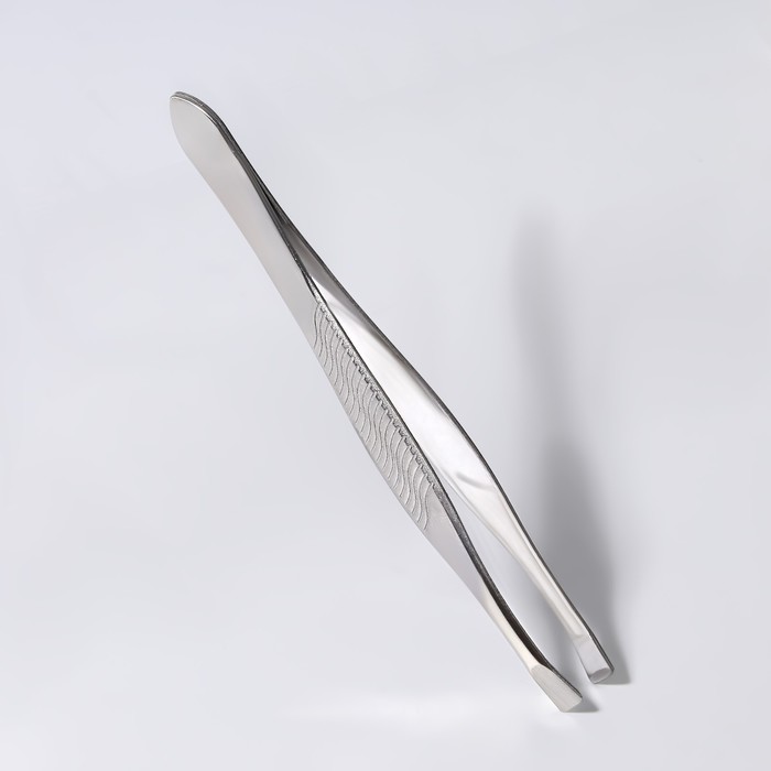 Пинцет, прямой, узкий, 8,5см, цвет серебряный