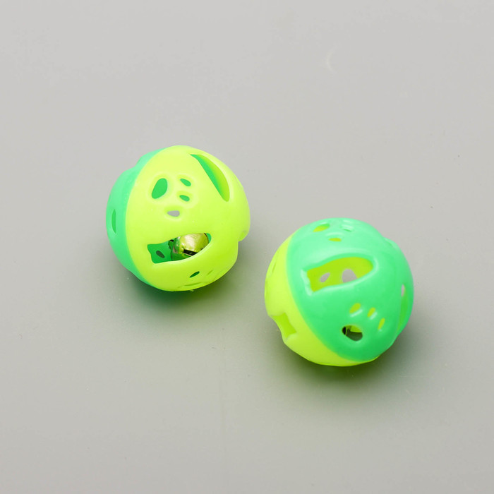 Набор из 2 шариков-погремушек "Рыбки", диаметр 3,7 см, микс цветов