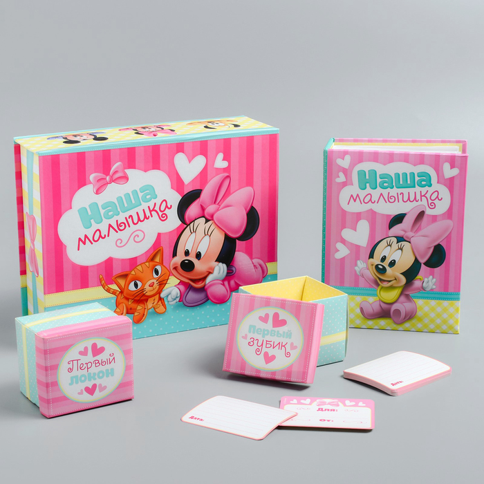 Набор для новорожденных в коробке-шкатулке "Наша малышка", Дисней Бейби Минни Маус