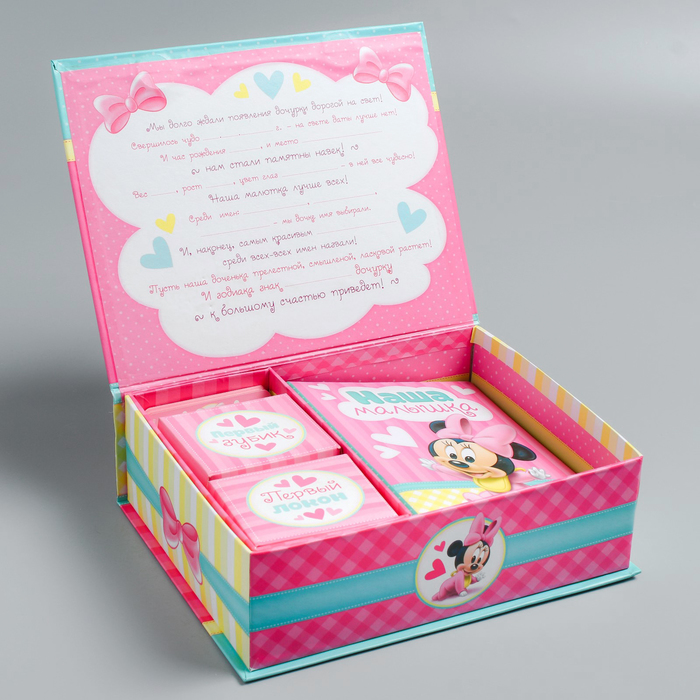 Набор для новорожденных в коробке-шкатулке "Наша малышка", Дисней Бейби Минни Маус
