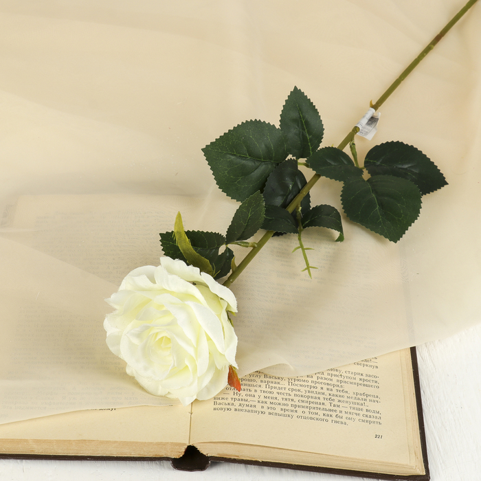 Цветок искусственный "Роза Барбадос" белая