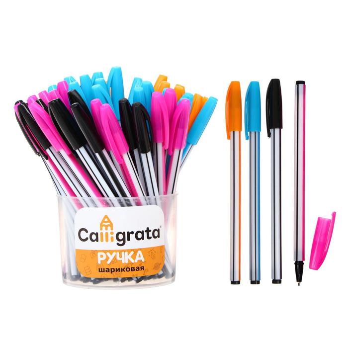 Ручка шариковая "Полоски" 0,5 мм, стержень синий, МИКС