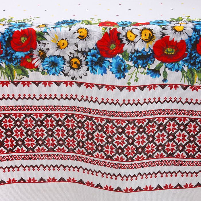 Скатерть "Доляна" Букет 150*200 см, 100% хлопок, рогожка, 162 г/м2